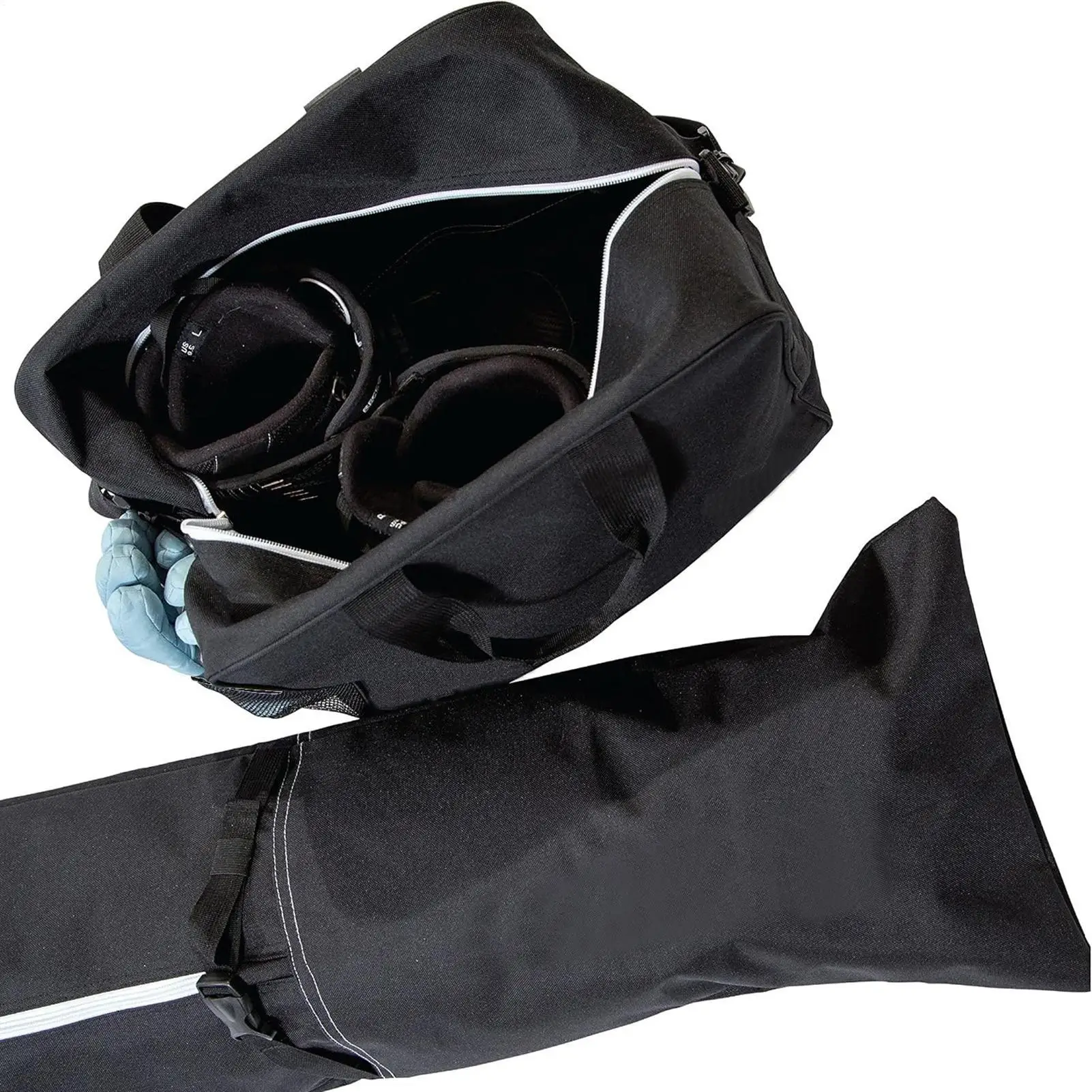 Ski Travel Bag Waterproof Oxford Cloth Padded Organizer Pouch Skiing Bag For Damage Valuables Cushioning Boot Adults Teens