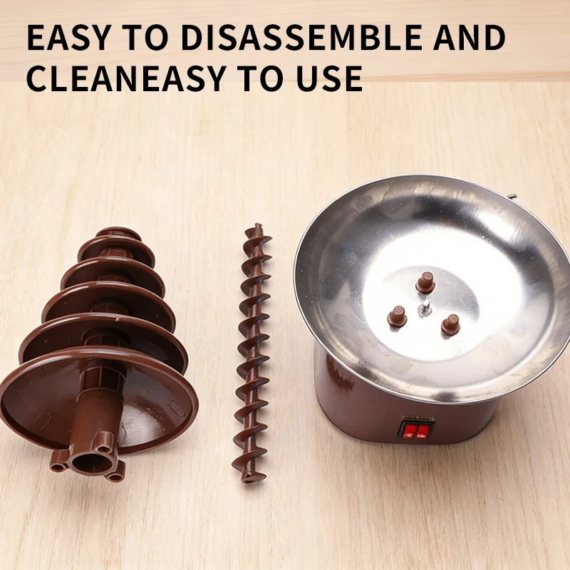 Portable 5-Tier Electric Chocolate Fountain Stainless Steel Fondue Melting Machine for Home Party Celebration Kids Birthday