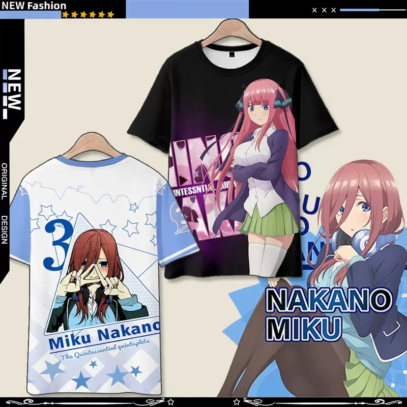 The Quintessential Quintuplets Anime Short Sleeve T-Shirt Casual Sweatshirt Adult COS Full Color Plus Size Fashion Clothes