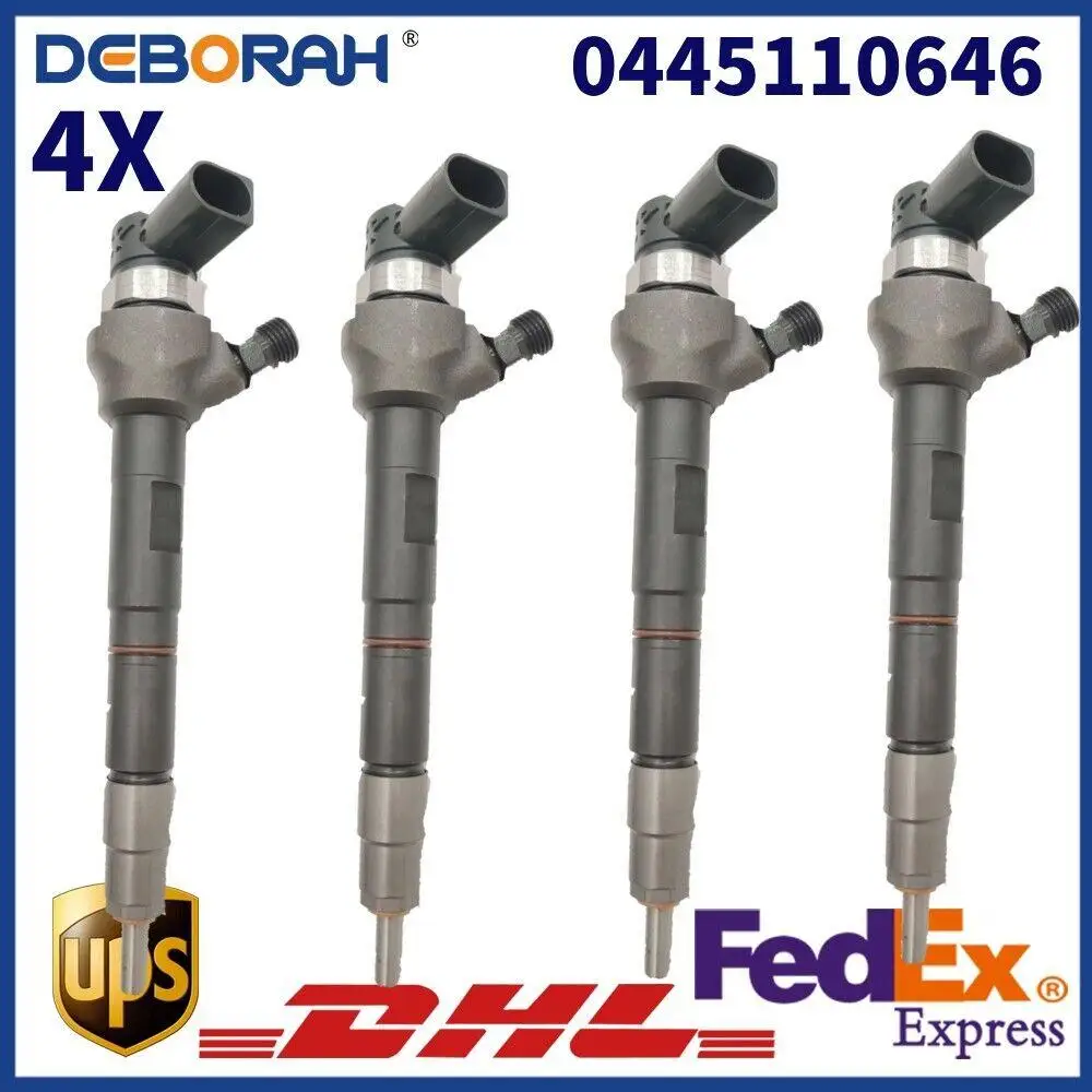 

4PCS 0445110646 Common Rail Fuel Injector for 2003-2020 Audi VW Seat Skoda Diesel