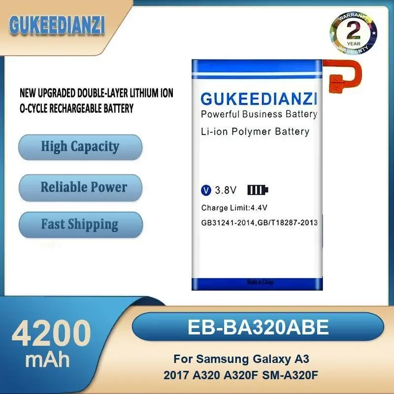 

EB-BA320ABE 4200 мАч аккумулятор для мобильного телефона большой емкости для Samsung Galaxy A3 2017 A320 A320F SM-A320F