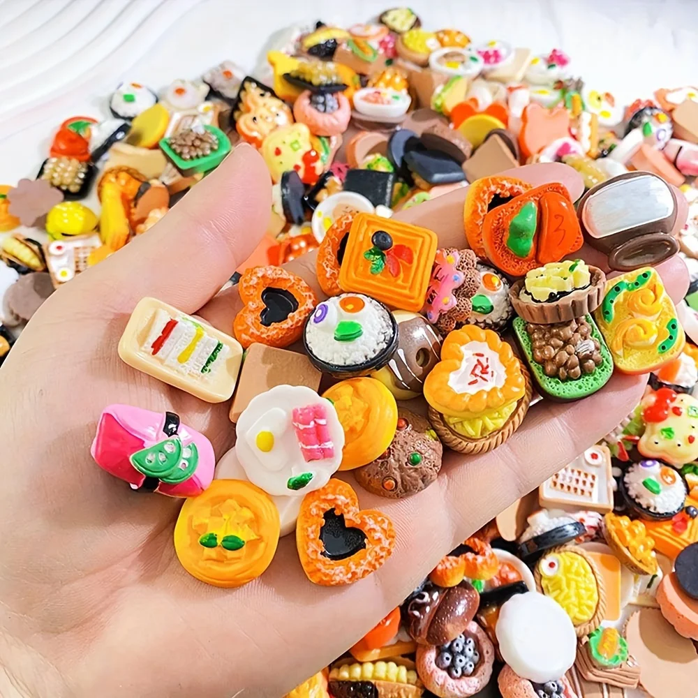Miniatur-Lebensmittelspielzeug, gemischte Lebensmittel aus Kunstharz, Puppenküche, vorgeben, Spielzeug, geeignet für Puppenhaus, Küchenspielzeug, Miniatur-Lebensmittel aus Kunstharz – Detail 2
