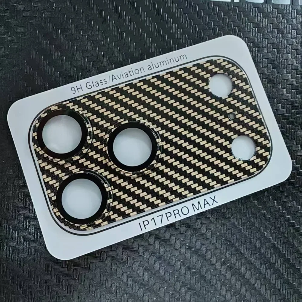 ألياف الكربون كيفلر كامل عدسة الكاميرا حامي غطاء زجاجي آيفون 17 الهواء 17 برو ماكس عالية الجودة عدسة الهاتف الملحقات