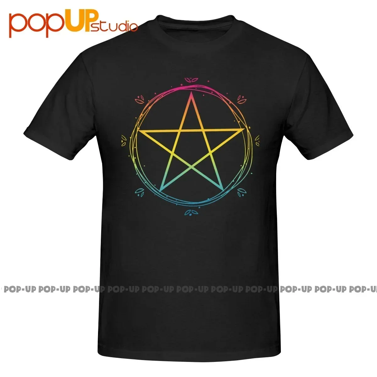 Pansexual Pentagram Wiccan Pagan Pan Pride Flag Boho Floral Shirt Tshirt Tee Gift High Quality