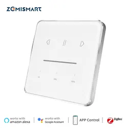 Zemismart Tuya Zigbee Smart Curtain Switch for Roller Shade Motor Shutter Switch with Percentage Control Alexa Google Home