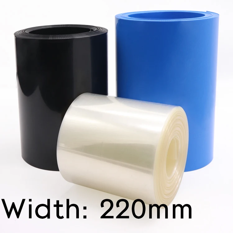 Width 220mm PVC Heat Shrink Tube Dia 140mm Lithium Battery 18650 Pack Insulated Film Wrap Protection Case Pack Wire Cable Sleeve