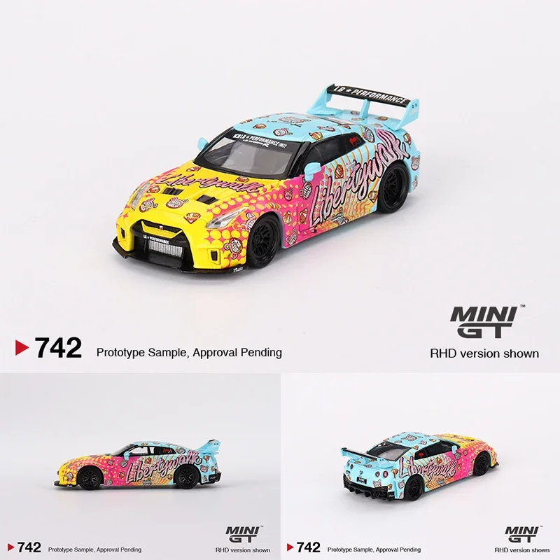 

В наличии MINIGT 742 1:64 LBWK R35 35GT-RR Kuma, литая под давлением диорама, коллекция моделей, миниатюрные игрушки