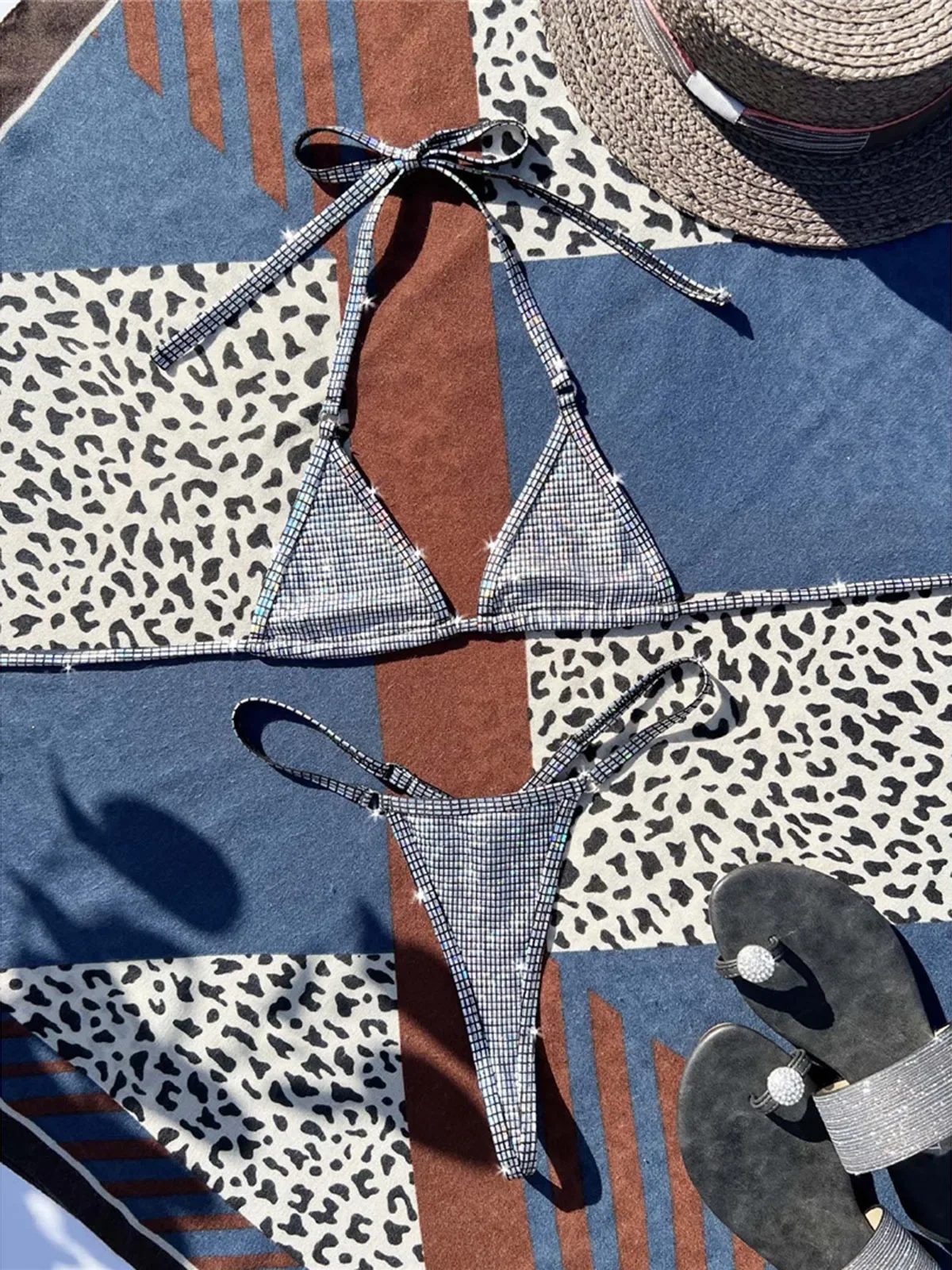 Plaid Halter Extreme Mini Micro Tanga Bikini Weiblichen Badeanzug Frauen Bademode Zwei-stück Bikini set Badende Badeanzug Schwimmen k4394