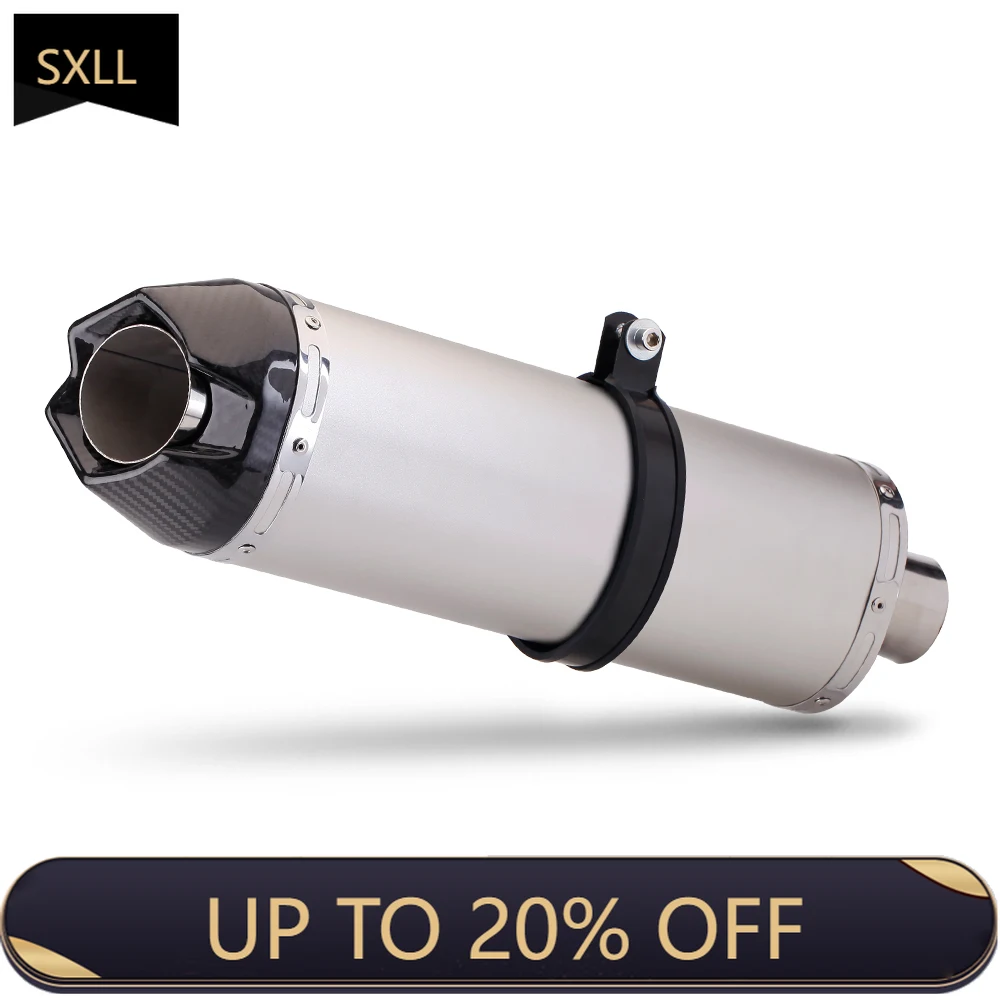 

SXLL 51Mm Universal Motorcycle Exhaust Muffler Tube Modified Scooter Exhaust Benelli Zx4R Duke390 CBR500 PCX Nmax Xmax R15 R3