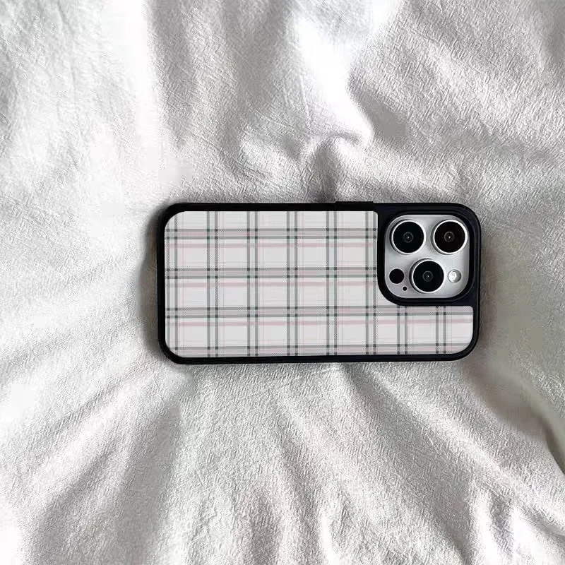 Ins ريترو الوردي متقلب نمط أسود حافة الايبوكسي جراب هاتف بولي TPU مكافحة الإفلات جراب هاتف آيفون XR/11/12/13/14/15/16/17 برو ماكس #5