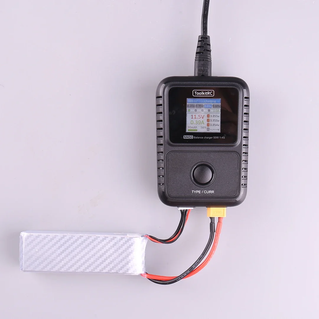 

M450 50W Balance Battery Charger IPS Colorful Display Compatable with 1~4S Lipo LiHv LiFe Lipo For RC Airplane Car Toy