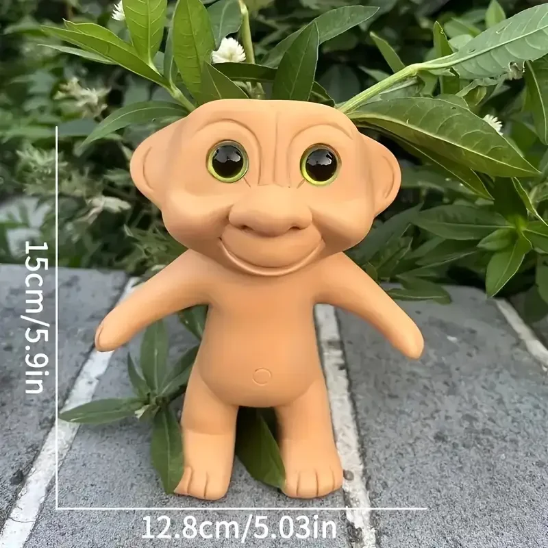 Creative Cute Extraterrestrial Being Resin Flower Pot Office Desk Ornament Outdoor Garden Lawn Courtyard Home Decoration