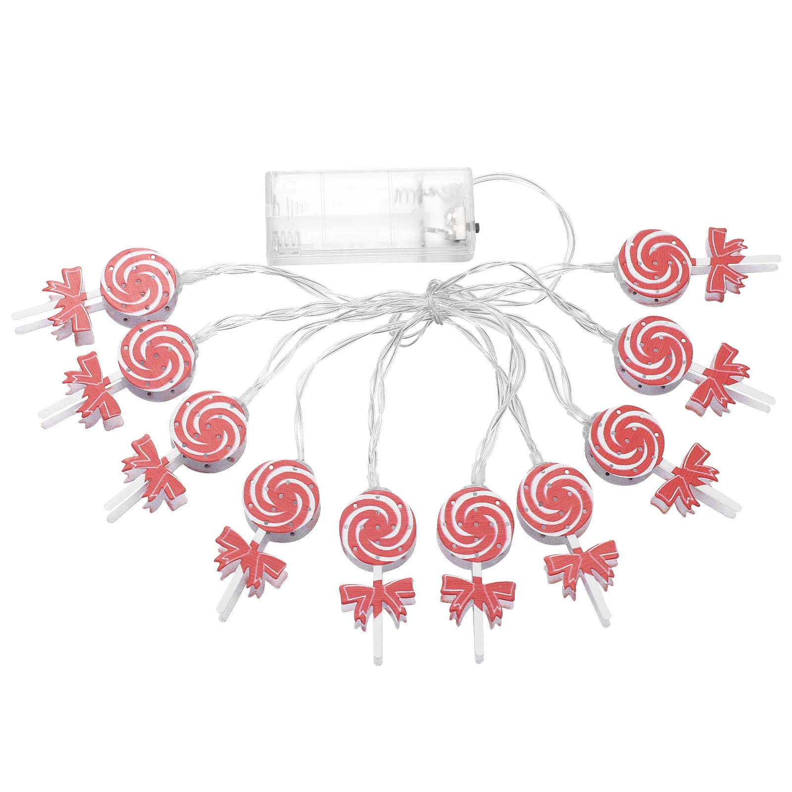 Guirlande lumineuse sucettes de noël en forme de bonbon, 1.65m, 10 led, guirlande lumineuse féerique, décoration intérieure et extérieure Durable, 1 pièce