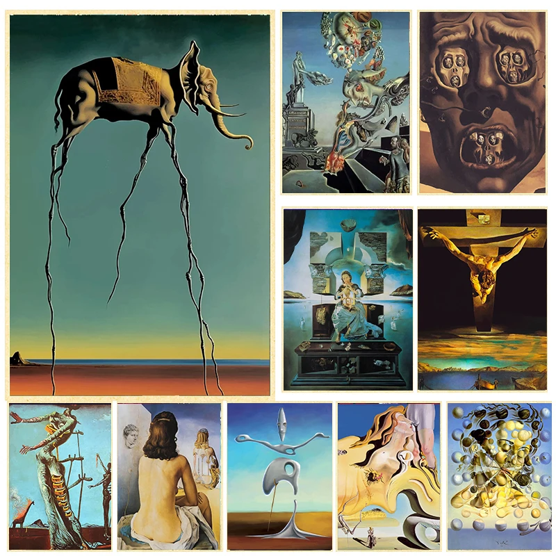 シュルレアリスムの有名なアートワークサルバドール・ダリによるキャンバス絵画ポスターやプリント壁アート写真リビングルームの家の装飾