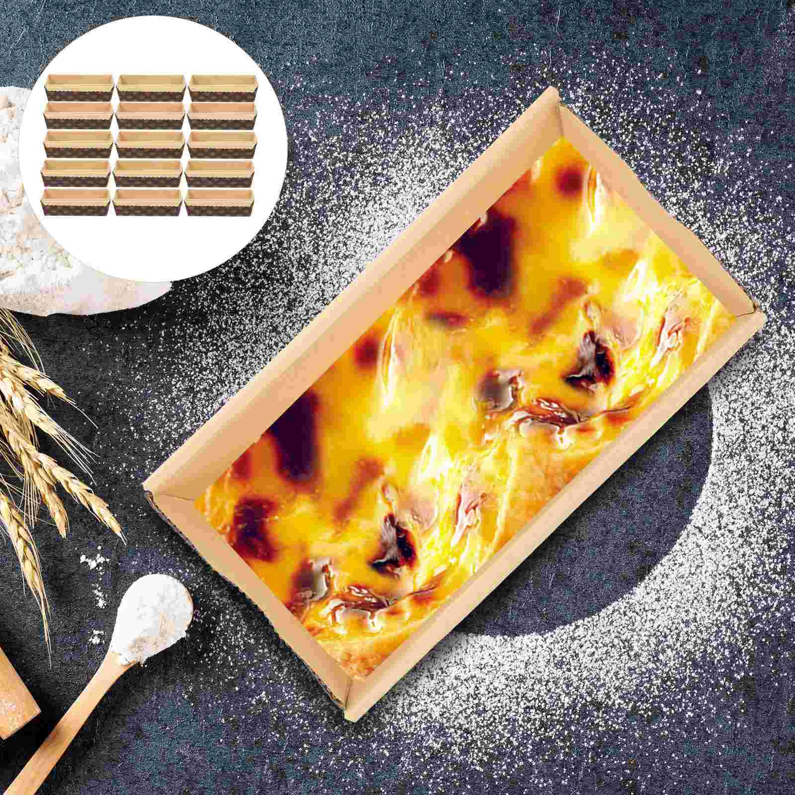 

25 Pcs Rectangular Baking Trays Cake Paper Loaf Heat Resistant Disposable Pans Paper Loaf Pans for Baking Party for Indoor