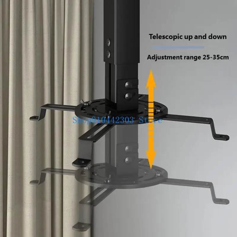 L4MD Flexible Projector Ceiling Mount Adjustable Height 25-35cm with Concealed Screws Metal Build Universal