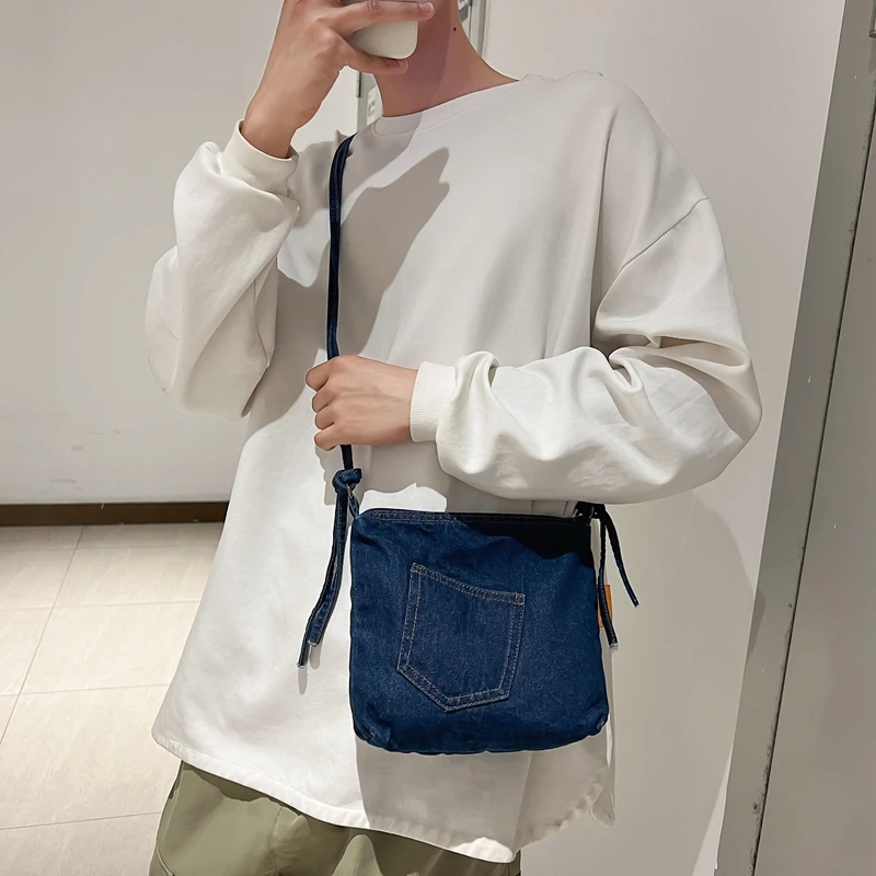 New Jeans Women\'s Bag Canvas Shoulder Bag Cowboy Designer Handbags Small Denim Messenger Bag Y2K Eco Bag Korean Satchels Unisex