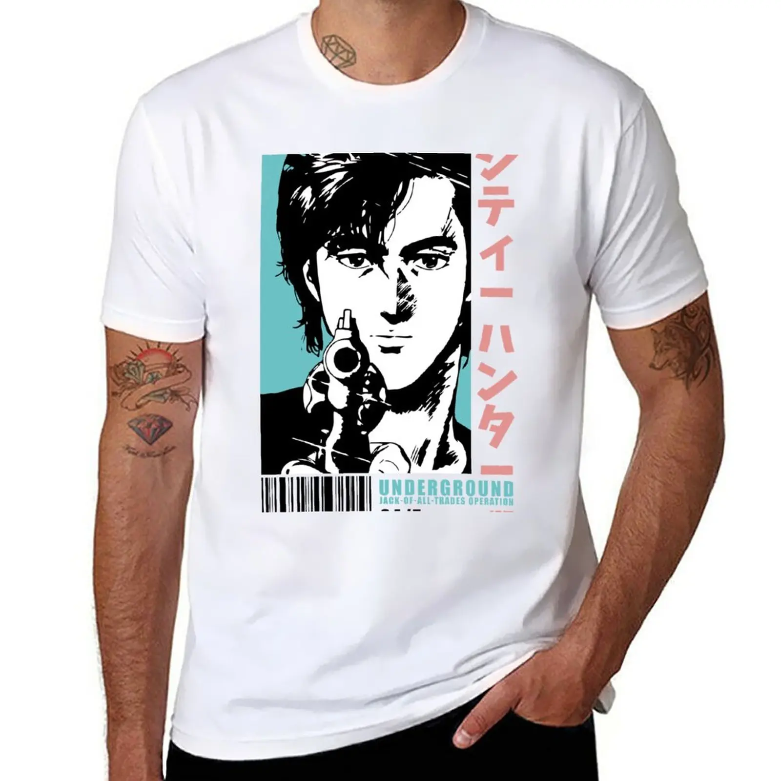 

New City Hunter Ryo Saeba Anime T-Shirt custom t shirts vintage clothes black t shirts for men