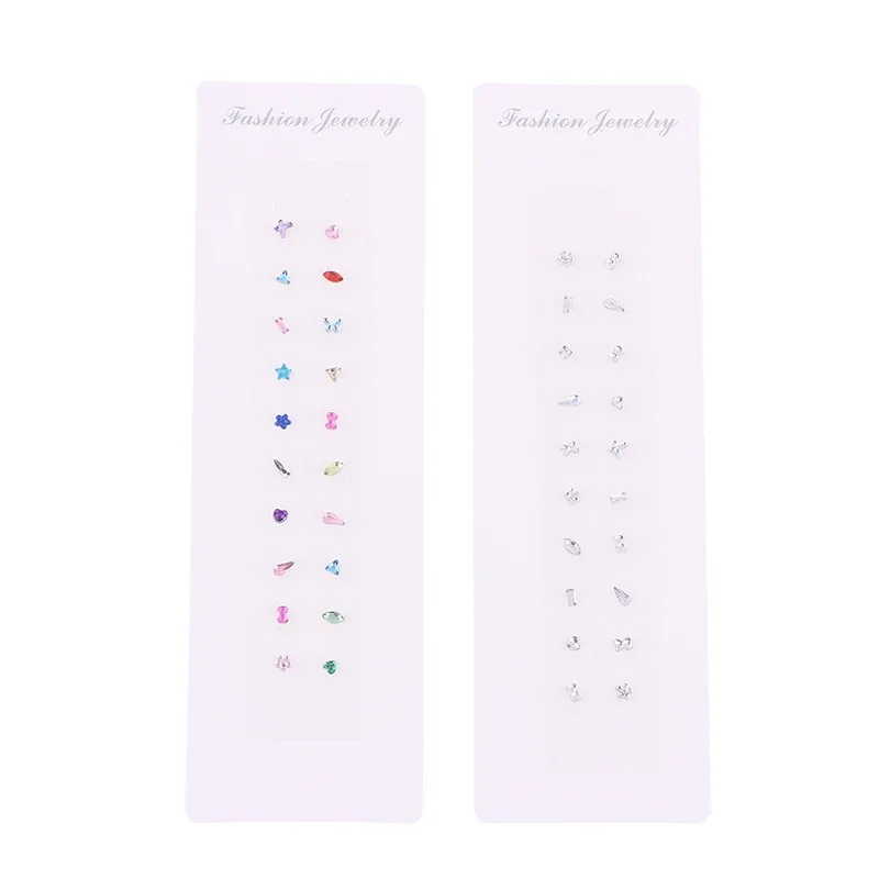 20 قطعة/ورقة الأذن البذور الوخز بالإبر الأذني الغريبة الملونة الماس المتاح الأذن ملصقات العلاج بالتدليك إبرة التصحيح