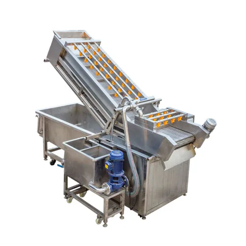 

Large, fully automatic, fruit and vegetable, high pressure, spray, bubble cleaner