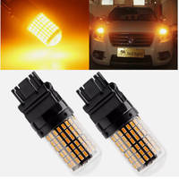 TG.  2Pcs Amber T25 3157 LED Canbus 3014 144SMD Error Free Car Brake Light NO Hyper