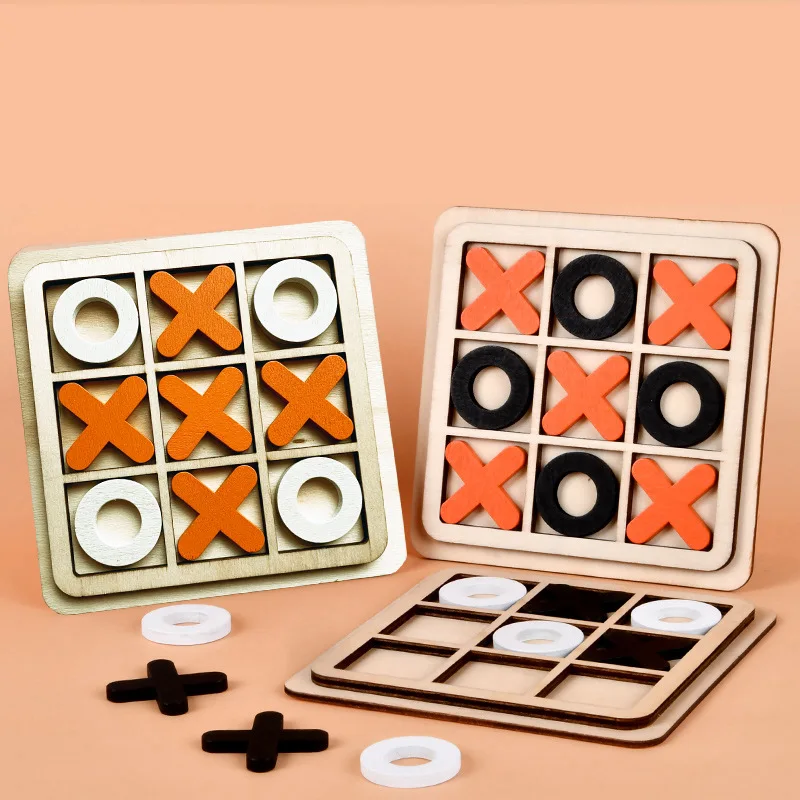 

Children's Logical Thinking Mental Board Game Parent-child Early Education XO Chess Puzzle Toddler Toys Wooden