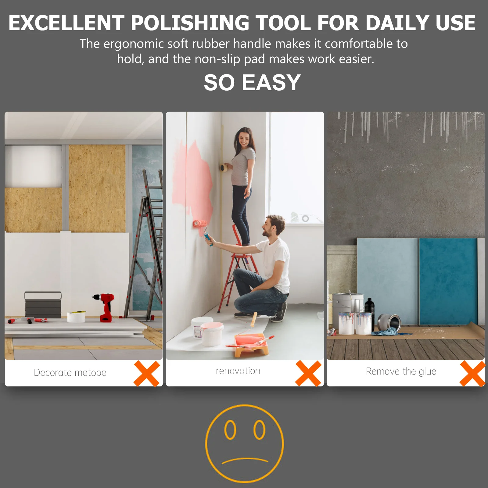 

S paper Tool Lightweight Durable Ergonomic Grip Wall Wood Wet paper Holder Metal Surface Drywall