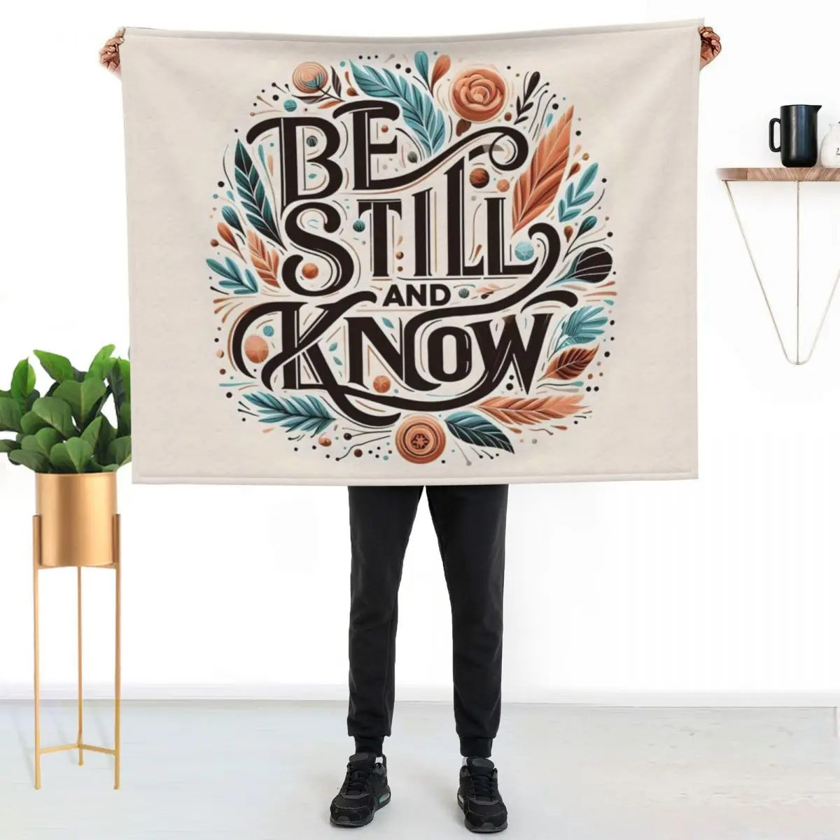 Be Still and Know, typography Throw Blanket heavy to sleep Personalized Gift Shaggy Luxury Thicken halloween Blankets