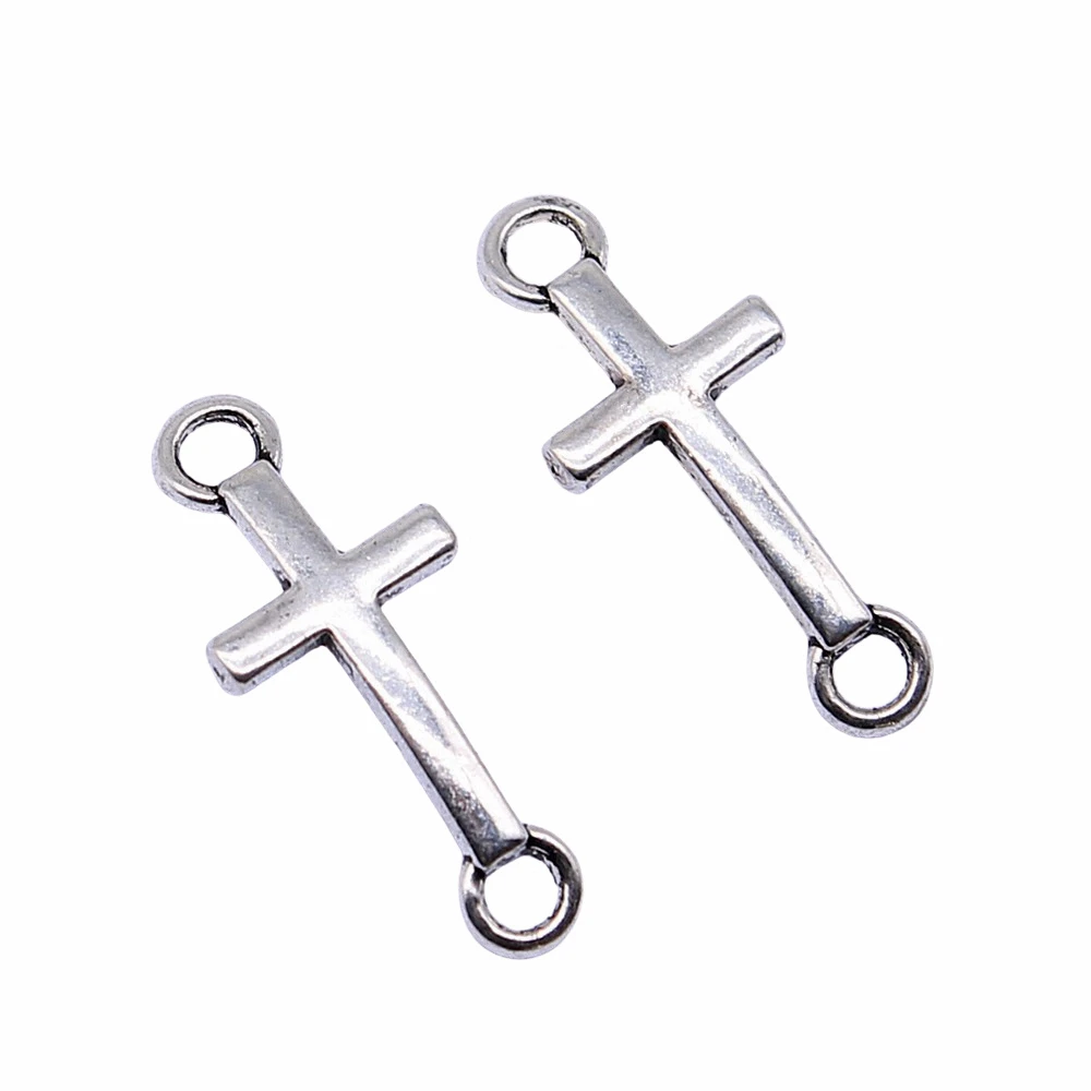 Bag Charm Cross Connector Charms Jewelry For Men 20x8mm 40pcs