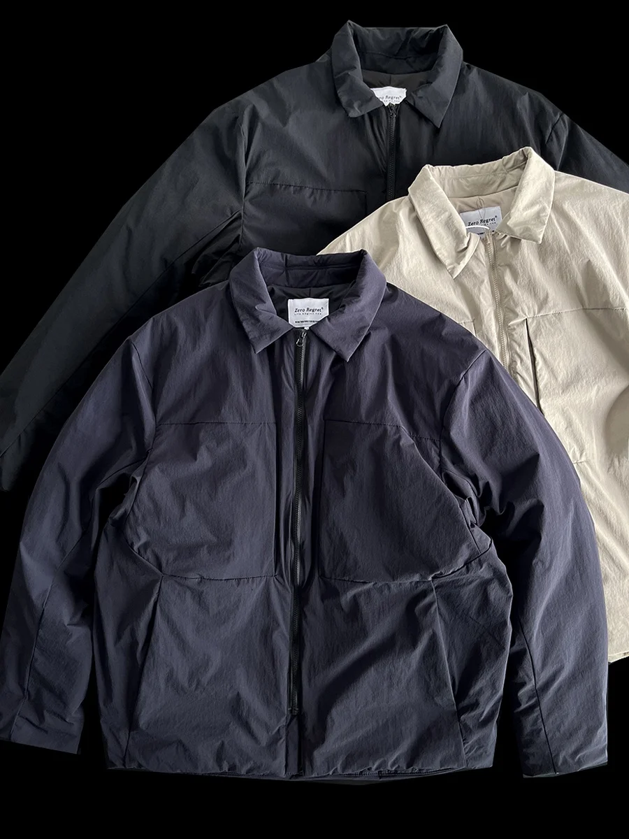 Hardcore Workwear Cotton Jacket Multi-Pocket Warmth-Friendly Stand Collar Autumn Winter Outerwear for Youth Casual Scene