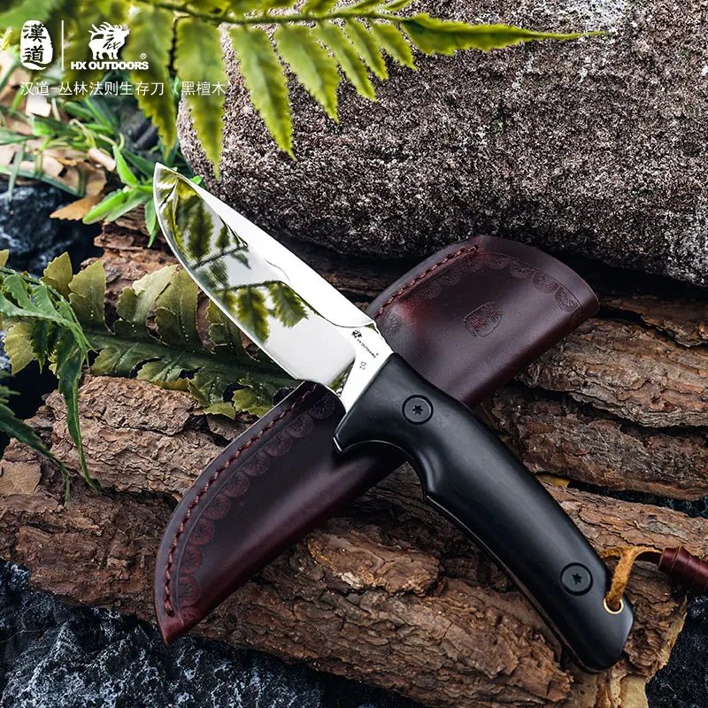 

HX Outdoor D2 Professional Tactical Knife,Original Harp Hunt Knives,Camping Tool Premium Knife With Leather Sheath Dropshipping