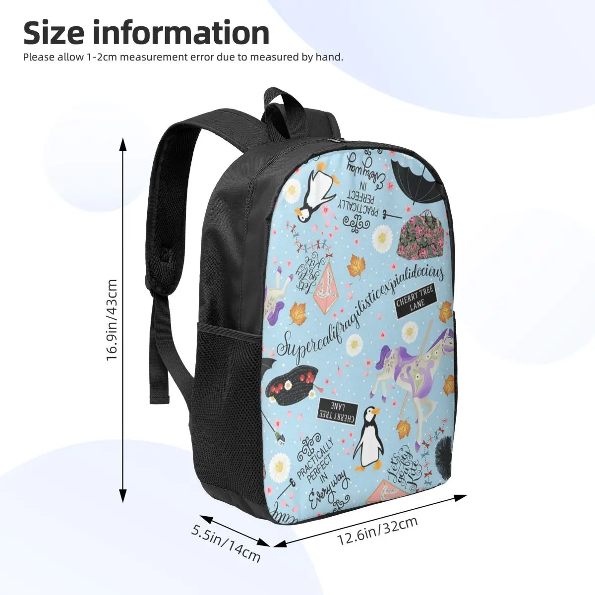 حقائب ظهر ماري بوبينز المثالية على مستوى العالم للنساء للأولاد والبنات حقيبة كتب للأطفال حقائب مدرسية قابلة للحمل حقيبة كتف