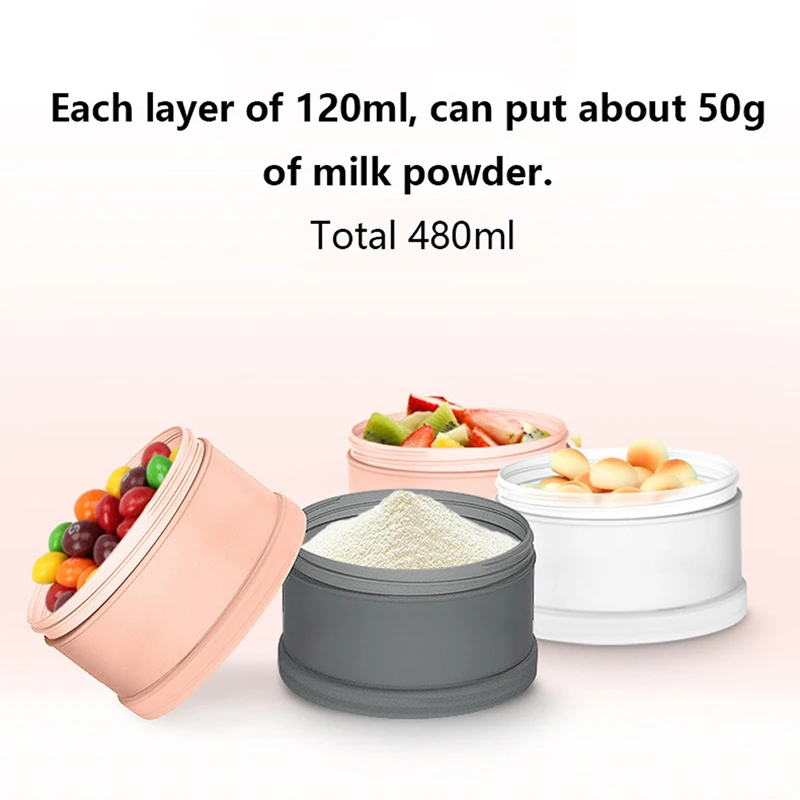 5-layers Food Container Style Portable Baby Formula Milk Storage Essential Cereal Cartoon Infant Toddle Powder Container