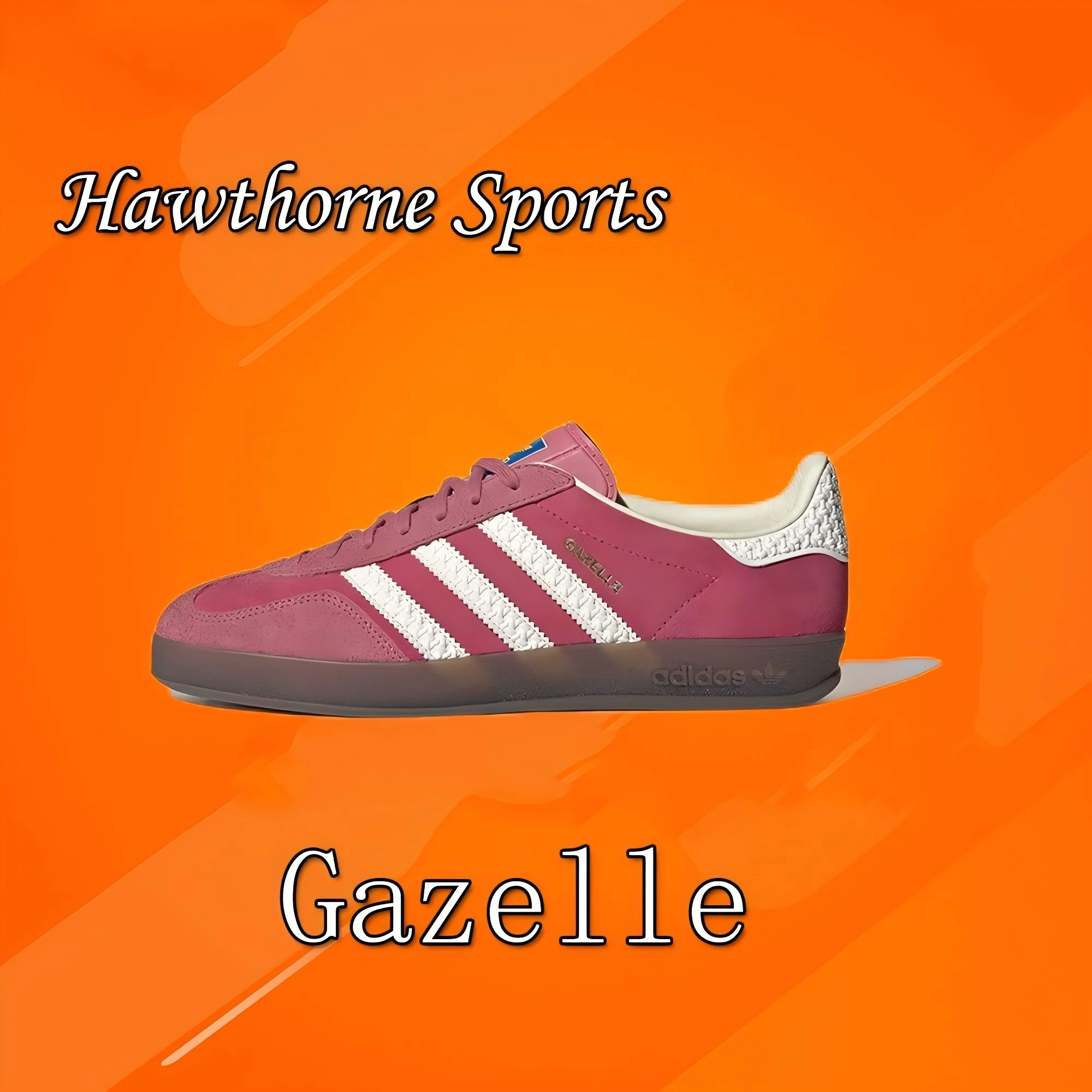 Adidas Original Gazelle, удобные легкие низкие туфли для дома, мужская и женская повседневная обувь, розовый, белый цвет