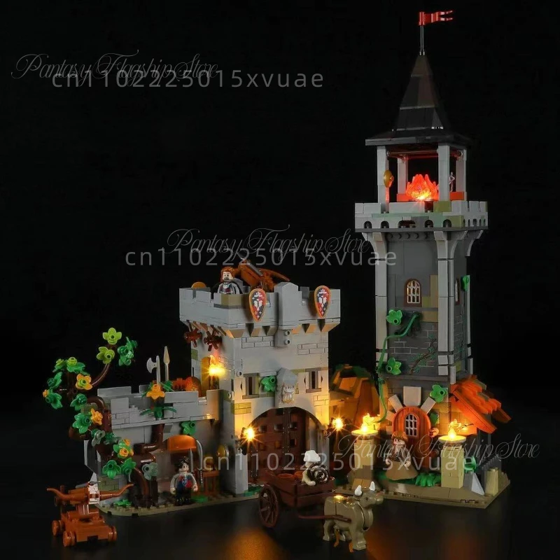 Medieval Series Building Blocks Small Street View Collage Model of Watchtower Toy Collection Desktop Decoration Festival Gift
