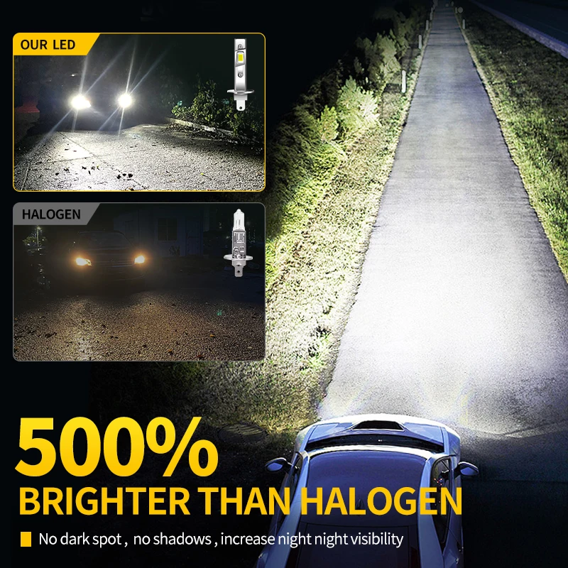 H1 LED Lights Car Headlights 1:1 Mini Size LED White Bulb 6000K 9600LM Auto Lamp High Beam For Hyundai Elantra Coupe 2013-2013