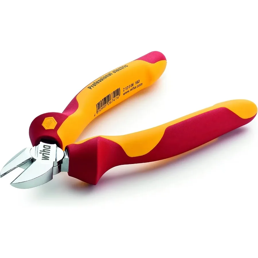 Wiha 160mm 1000V Insulated Diagonal Cutters with Stripping Holes High-Leverage Diagonal Cutting Pliers 26745