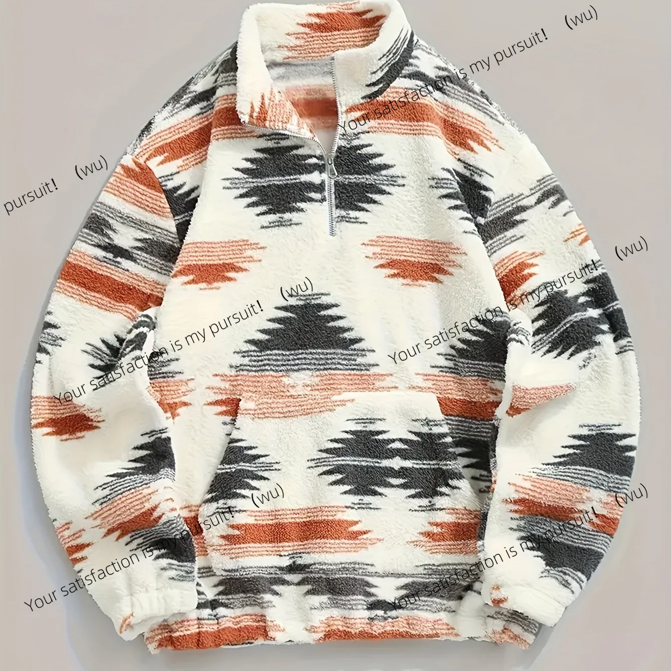 

Осенне-зимняя европейская и американская женская одежда, новый модный богемный плюшевый свитер на молнии с принтом