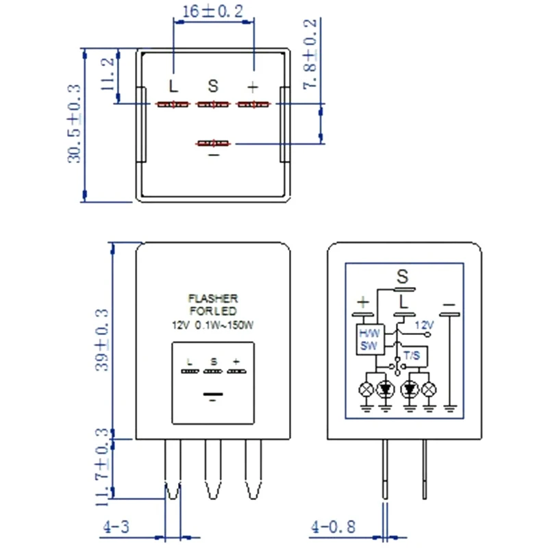 

M93K-JDM ASTAR EP-29 LED Flasher Relay Fix Hyper Flash Turn Signal Decoder Equalizer