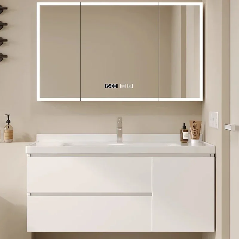 Locker Vanity Mirror Bathroom Cabinets Sanitation Shower Home Furniture Luxury Bathroom Cabinets Smart Light Miroir De Salle