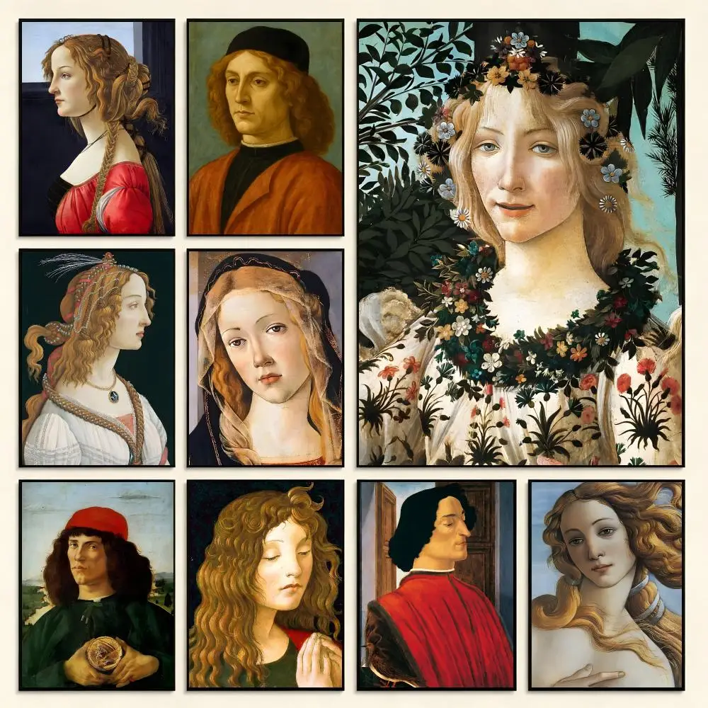 Classic Painter Sandro Botticelli Poster Digital Solvent Print Waterproof PP Fade-Resistant Wall Art Room Decor Gift