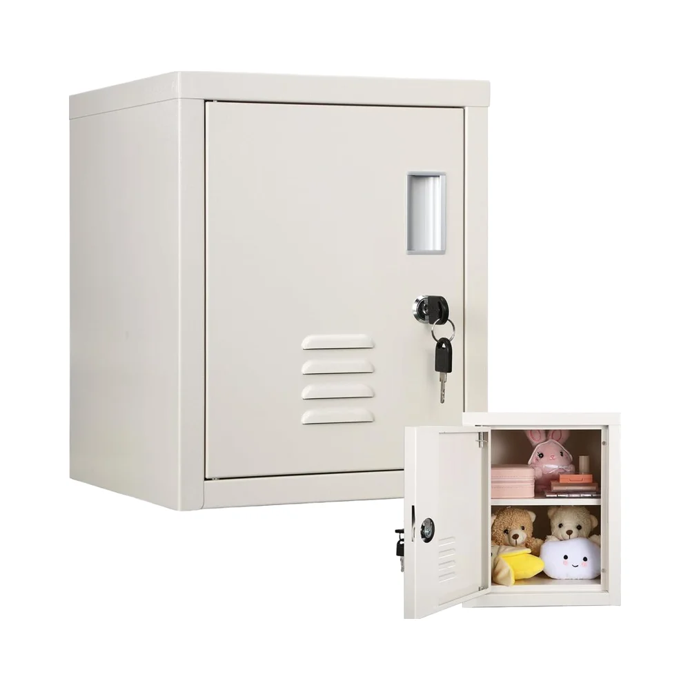 #￥forModern Lockable Steel Filing Cabinet with Adjustable Shelves for Living Room Use (White) JINFENG