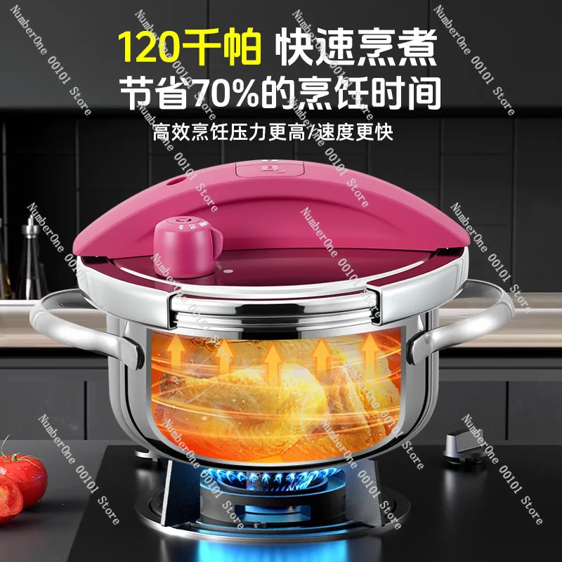 Household Stainless Steel Explosion‑Proof Small Pressure Cooker, Compatible with Gas Stove & Induction Cooker