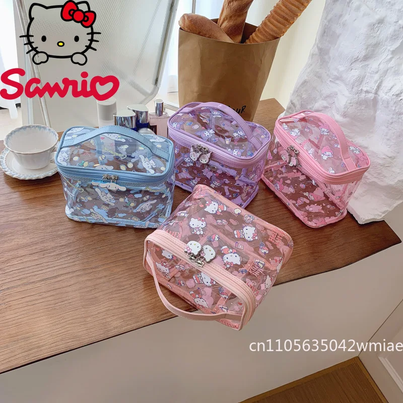  2025 New Transparent Makeup Bag Fashionable High Quality Handheld Toilet Bag Cartoon Lightweight Travel Item Storage Bag