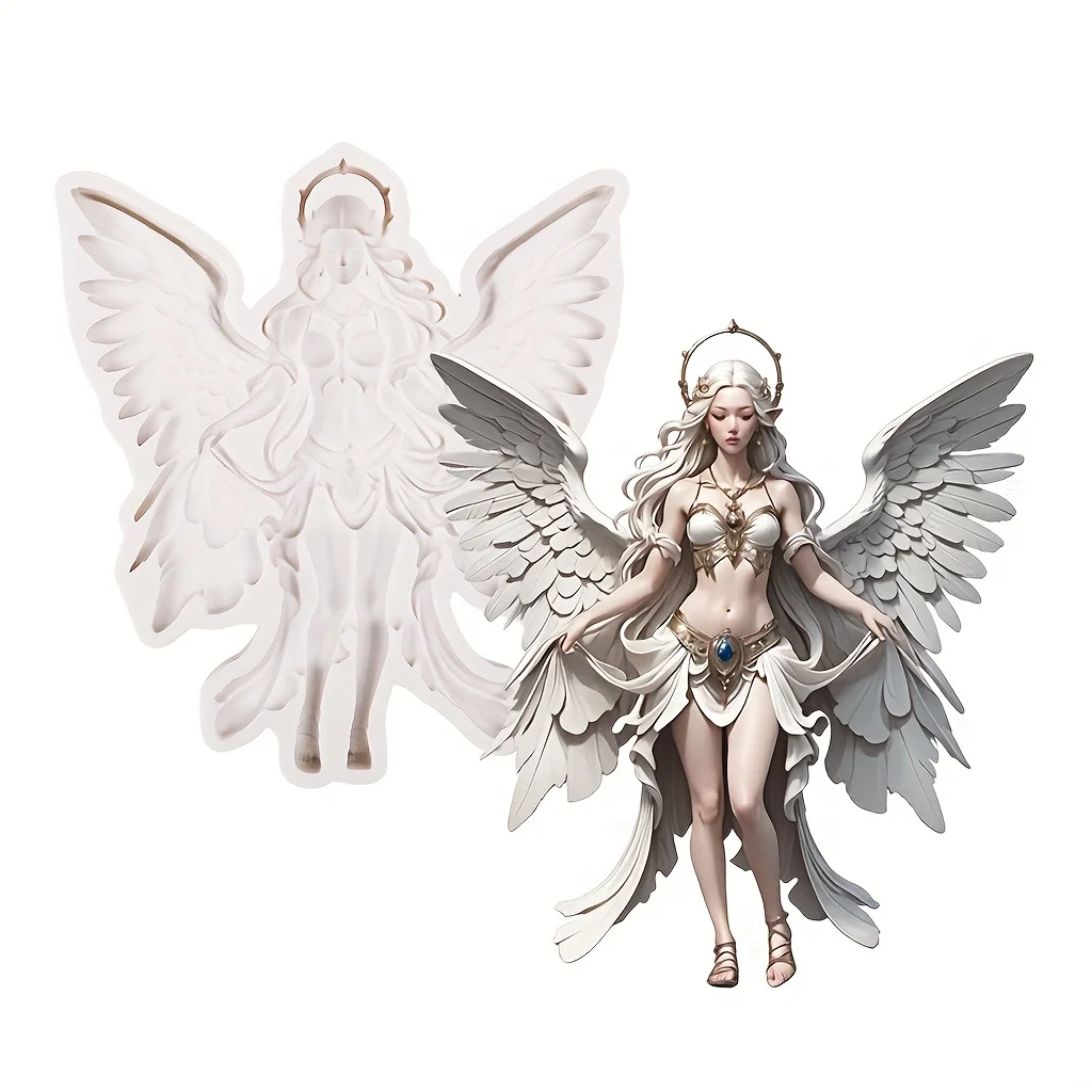 Angel Fairy Girl Wings Silicone Mold Fondant Chocolate Baking Resin Clay Candle Soap Plaster Gypsum DIY Craft Molds