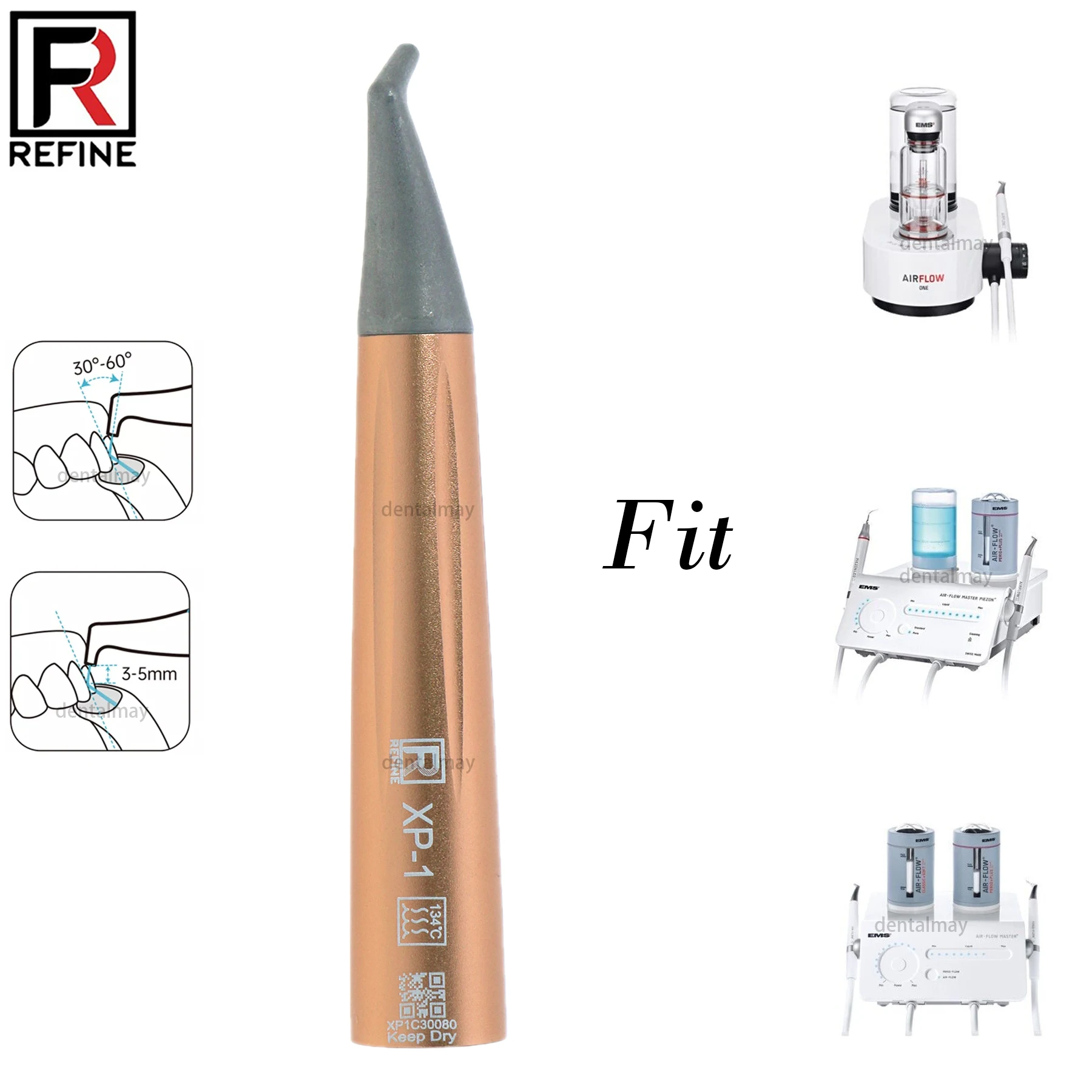 

Refine Dental Air Flow Polisher Prophy Handpiece 120° Angle fit EMS MASTER PIEZON AIRFLOW ONE PTX