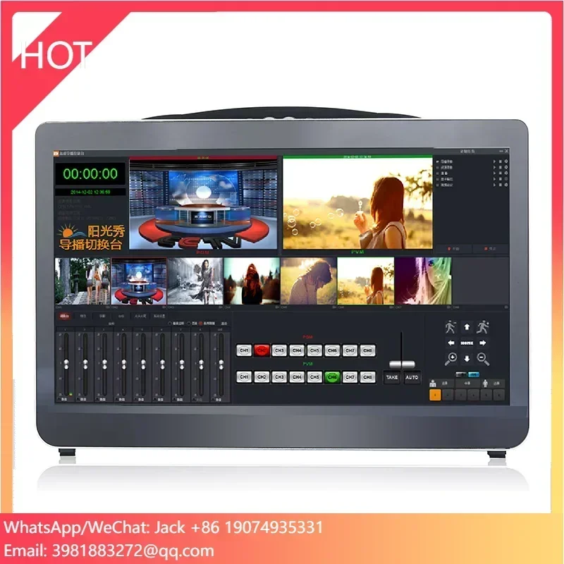 1080p HD/MI Video Recording Radio Tv Studio Live Broadcasting Machine Equipment Av Matrix Video Switcher Mixer With Case