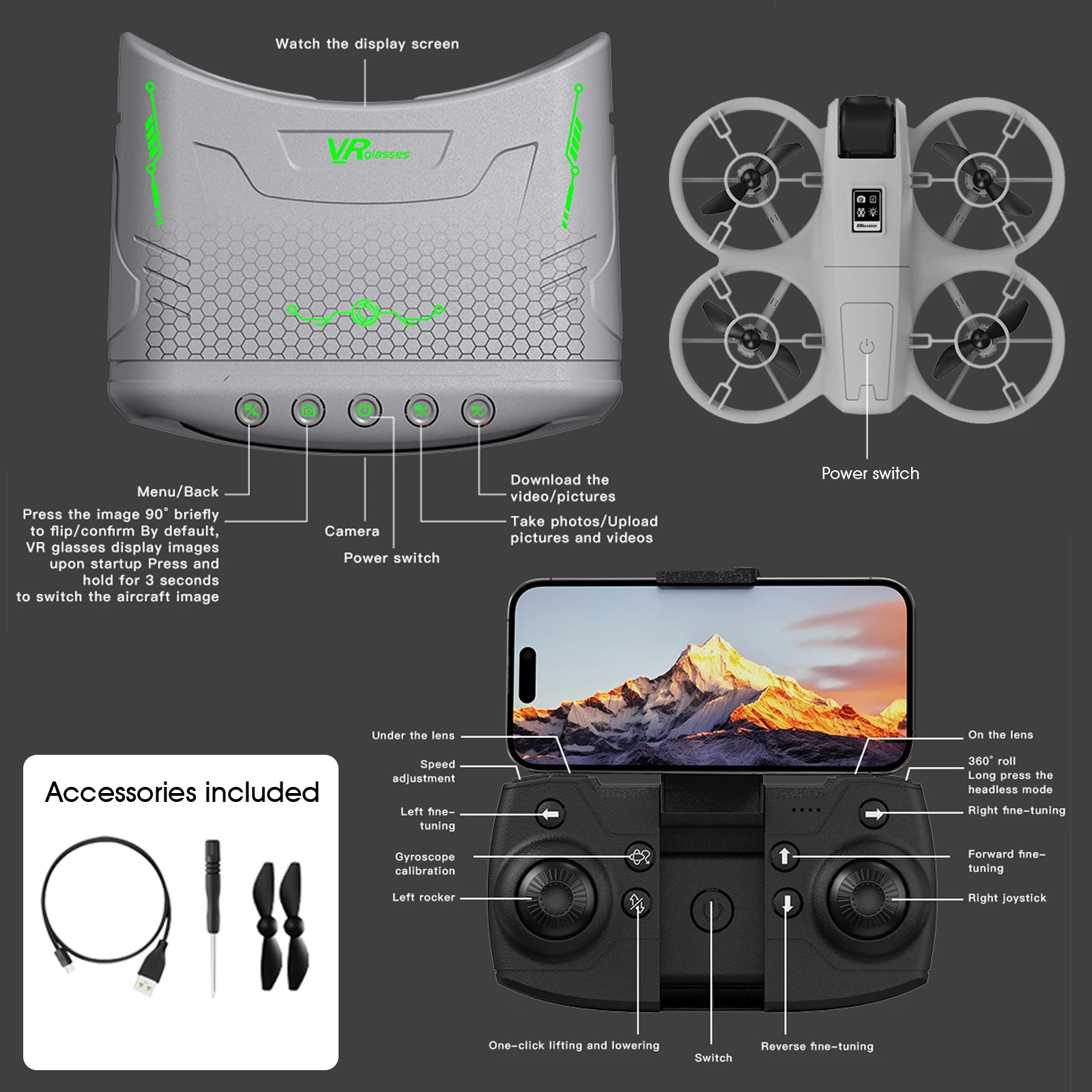 Mini Drone Fácil de Usar para - Drone Gimbal 2 Axis avaliação e preço