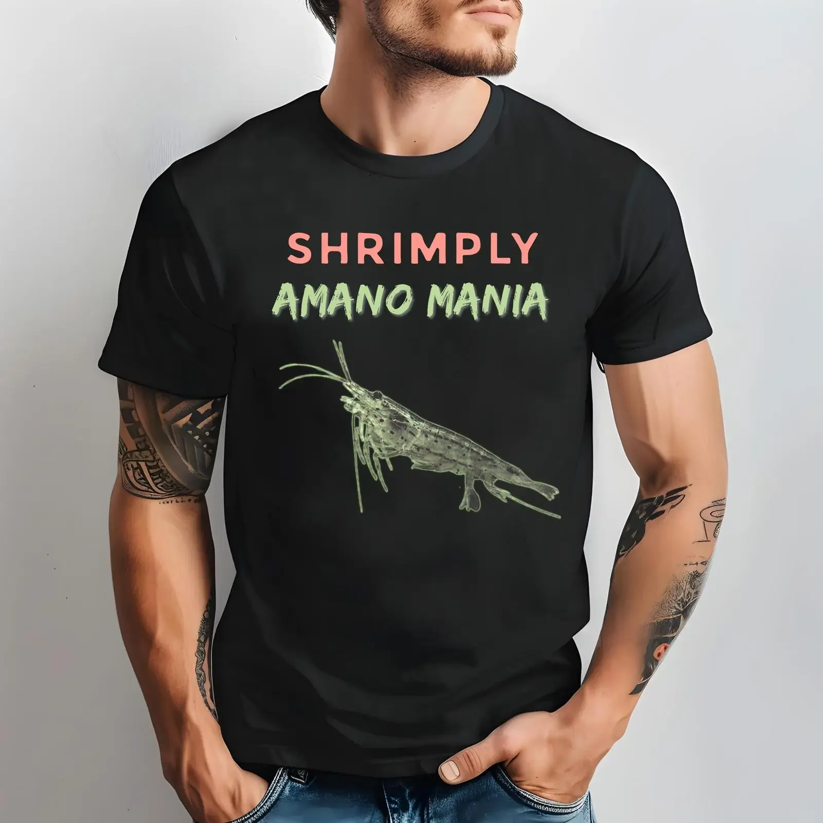 Shrimp Lover T Shirt Aquascaping Nano Fish Keeper Shrimply Amano Mania for Dad vintage Washed designer clothes Slightly Stylish