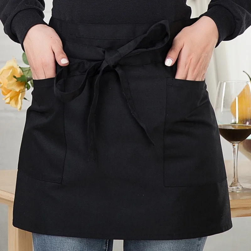 Chef Apron Kitchen Half-Length Apron Hotel Baking Restaurant Waiter Men's and Women's Work Clothes Apron Multi-Color Apron